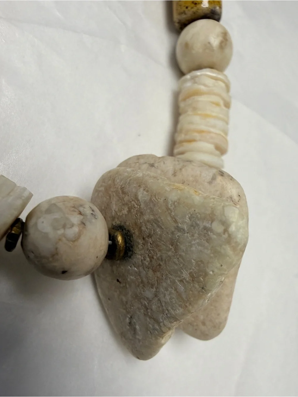 Unisex Hand Crafted Earthy Beaded Necklace with Stone Accents